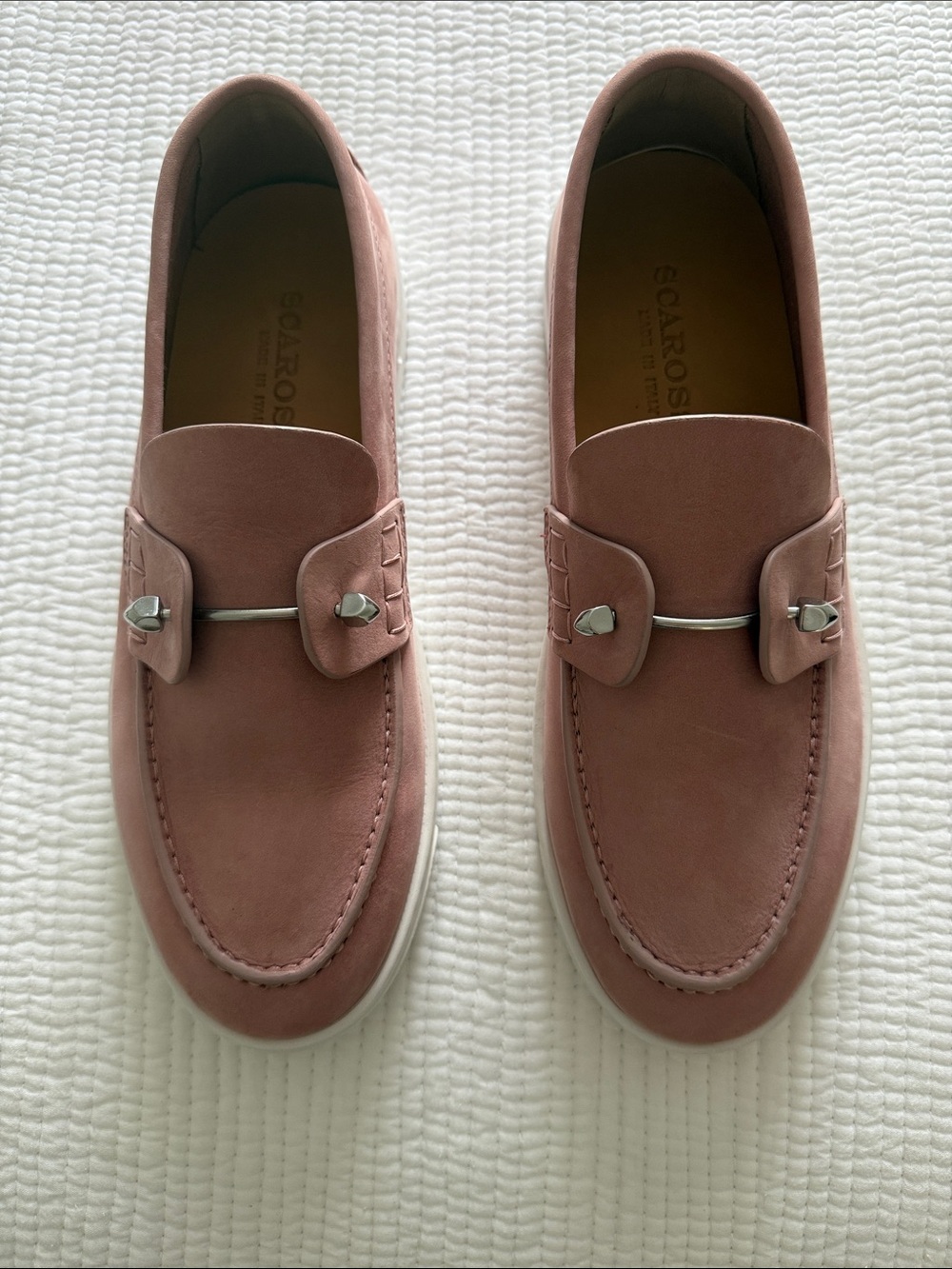 Women's Pink Suede Bit Loafers